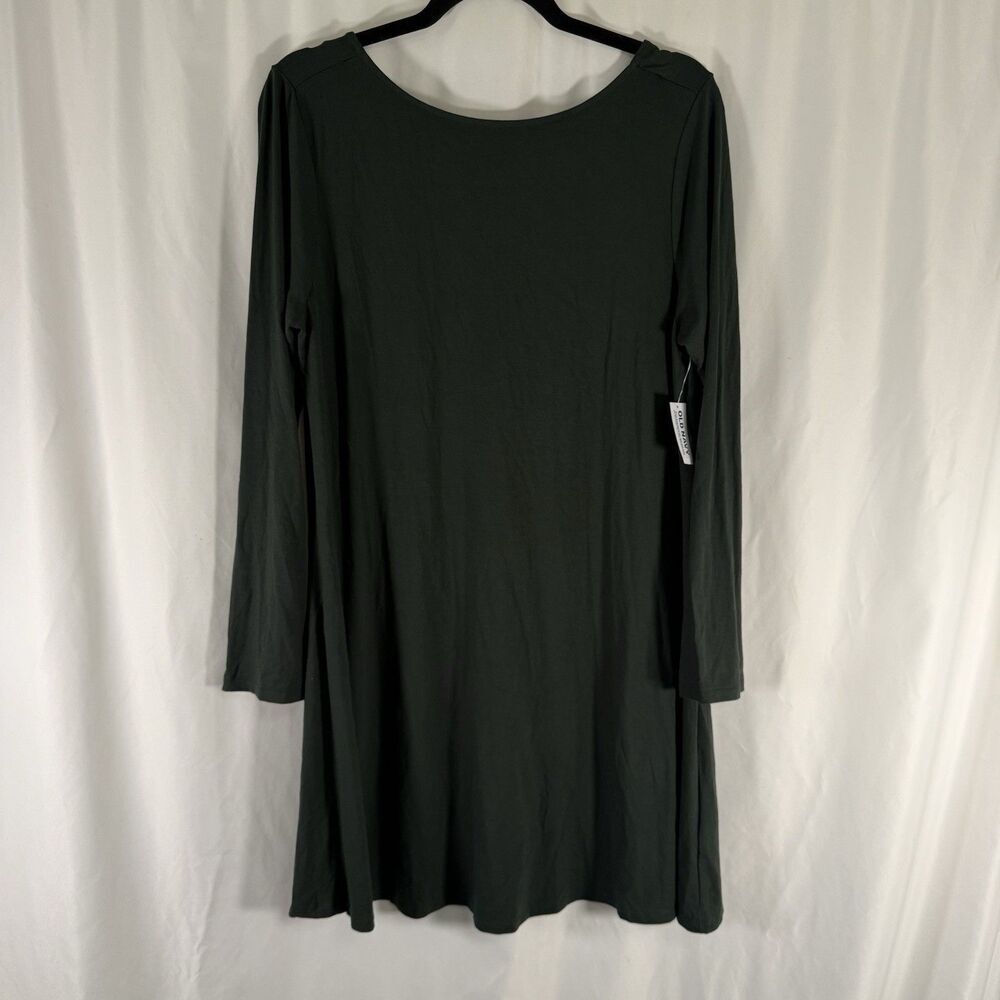 New Old Navy Dress Women's Large Solid Green ROund Neck Long Sleeve